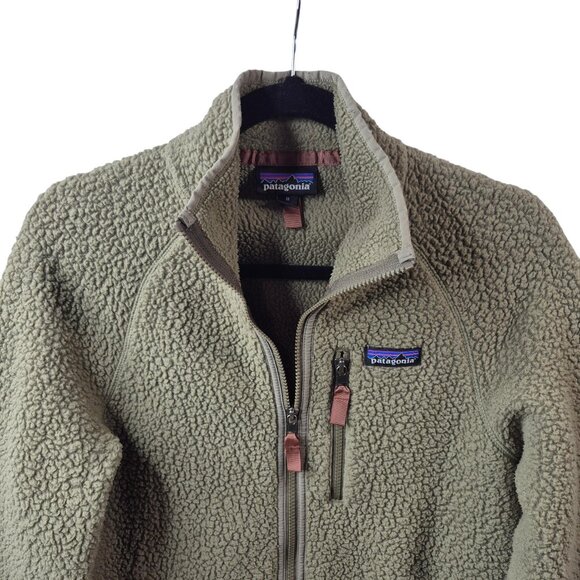 *SOLD* Patagonia Mens Retro Pile Fleece Jacket Size M Full Zip Green Outdoor - Picture 5 of 10